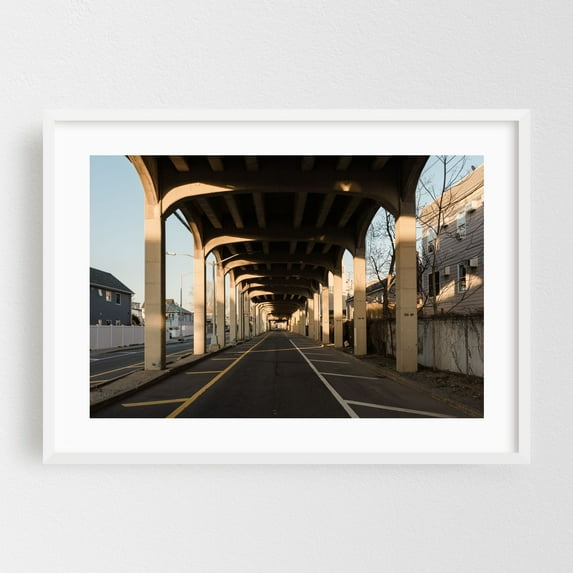 Underpass, Rockaways 01 - Queens New York Photography White Framed Wall Art Print 20 x 30 inches