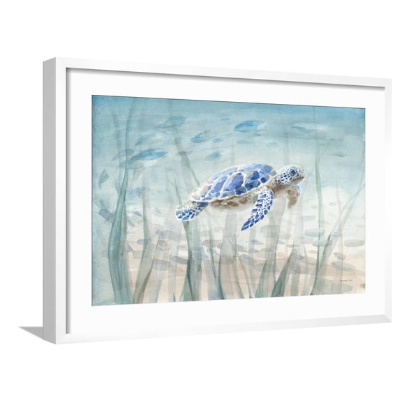 Art.com Undersea Turtle Art Print by Danhui Nai, White Frame Wall Art, 29" x 21"