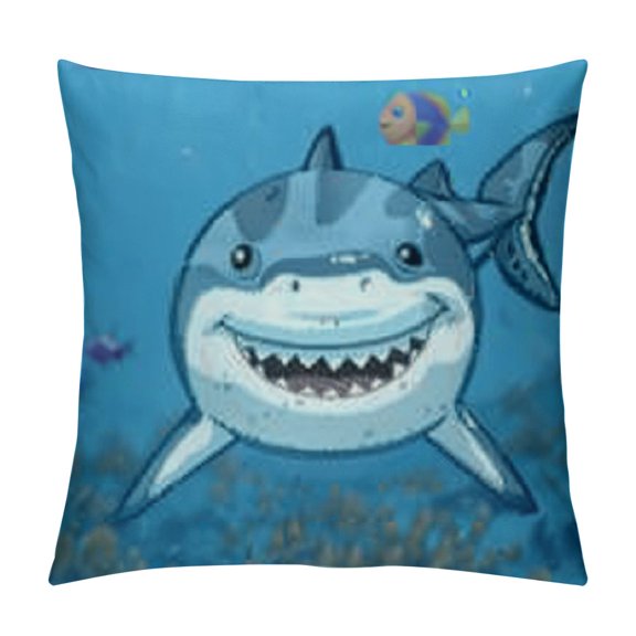 Undersea Whale Print Novelty Throw Pillow Covers" Fun Cushion Cover Living Room Outdoor Sofa Bedroom
