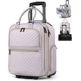 thumbnail image 1 of Underseat Carry On Luggage with Wheels, 16-inch Airline Approved Luggage Lightweight Softside Underseater Travel Suitcases Durable Overnight Bag Rolling Carry-on Bag for Women Men, Pink, 1 of 15
