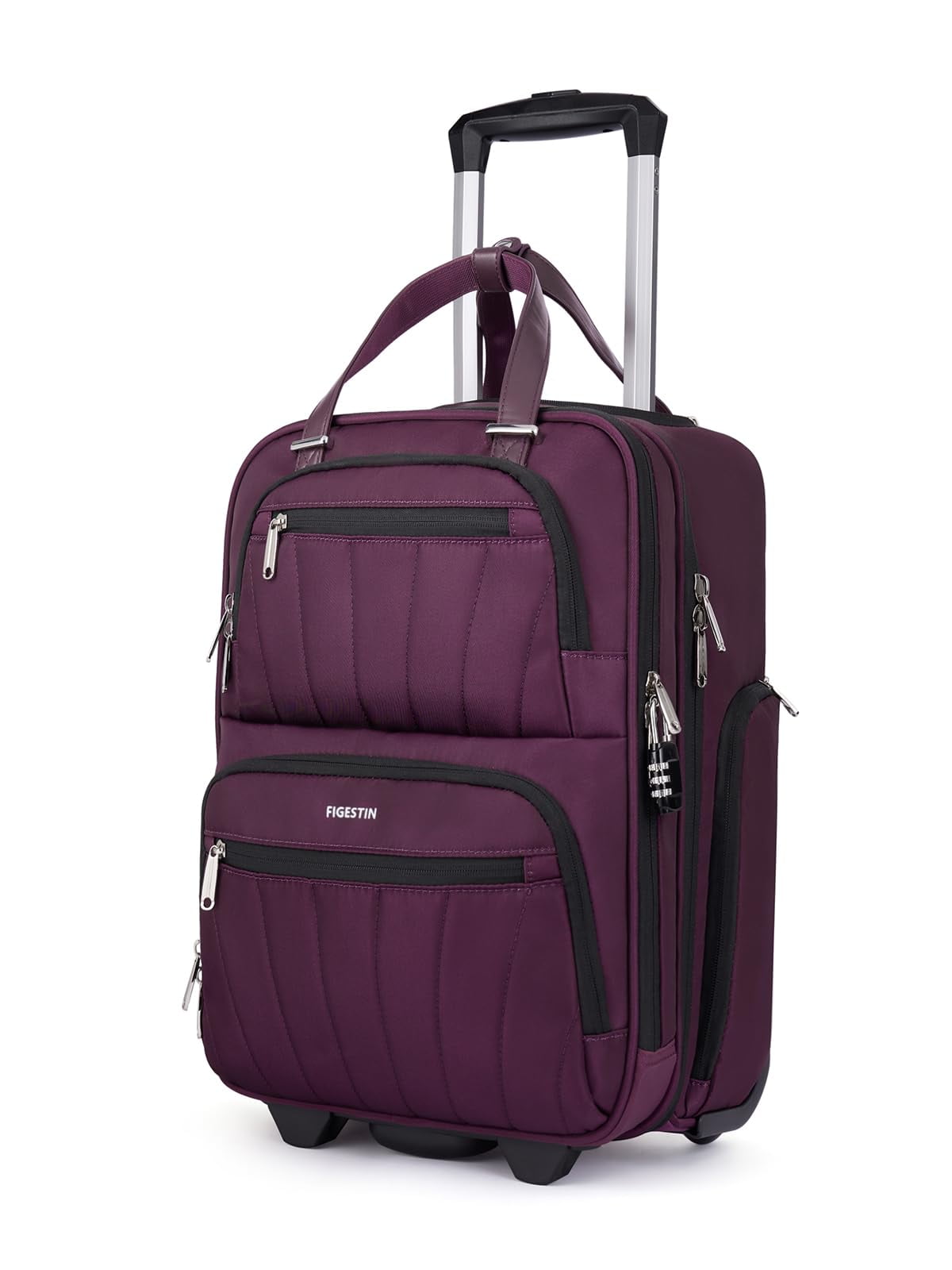 Underseat Carry On Luggage with Wheels, 16-inch Softside Rolling