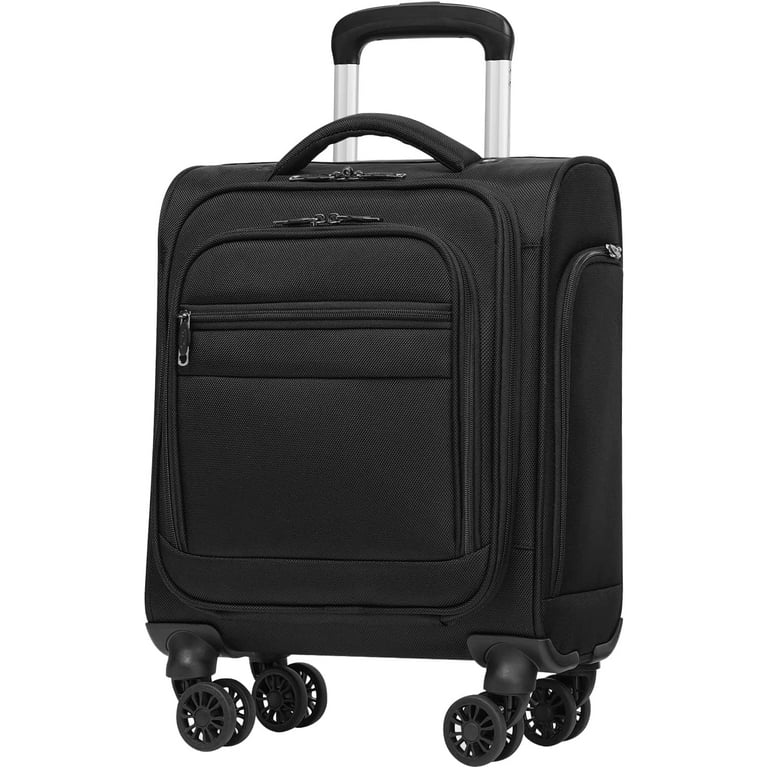 Underseat Carry On Luggage Suitcase Softside Lightweight Rolling Travel Bag Spinner Suitcase Compact Upright 4 Dual Wheel Bag