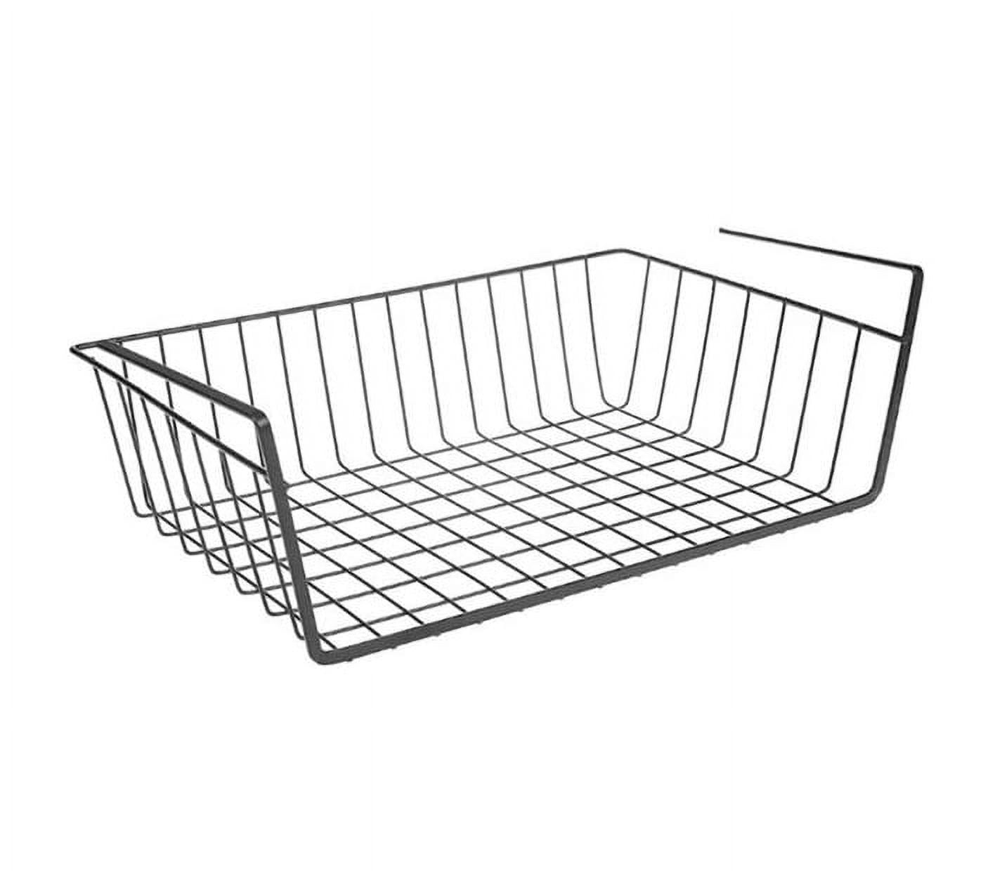 Under Shelf Storage Basket,Casewin 2-Pack Under Shelf Hanging Metal Wire  Storage Basket Organizer for Kitchen, Office, Pantry, Bathroom, Cabinet,  White 