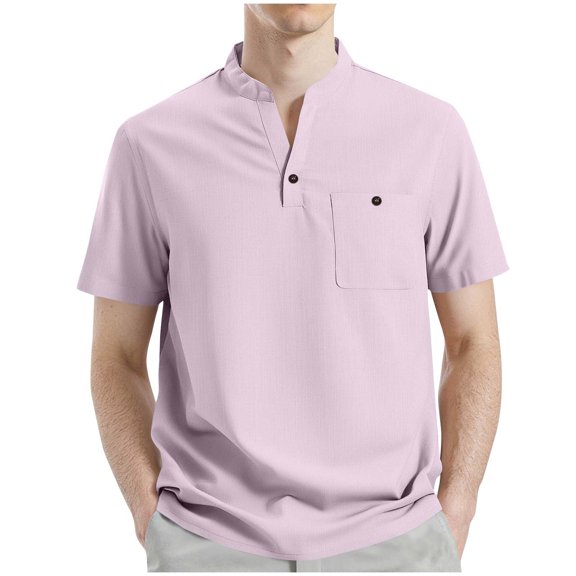 Undershirt Men Mens Shirts Multipack Men's Short Sleeve Henley Shirts with Pocket, V-Neck Button T-Shirts Summer Casual Sports Blouse Tops