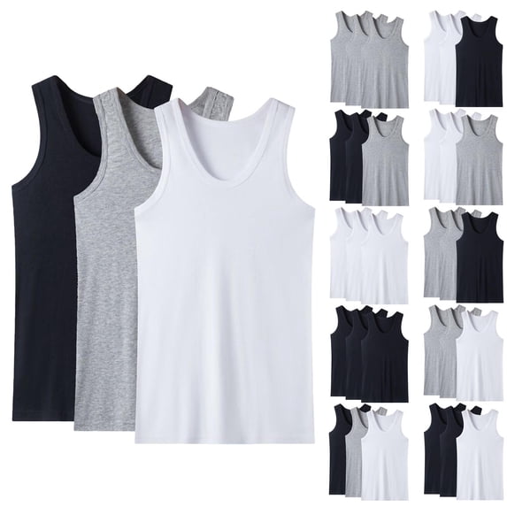 Undershirt Tank Top For Men Men's Tank Tops Tank Tops For Men Men's Fitness Home Wear Pajamas Color Solid Color T-shirt Sports Black XL
