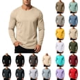 thumbnail image 1 of Undershirts for Men Zaewscy Men's Round-neck Undershirt And Winter Casual Wear Outer Wear Or Inner Wear Regular Shoulder Color Cultural Undershirt Long-sleeved T-shirt To Beige XL, 1 of 8