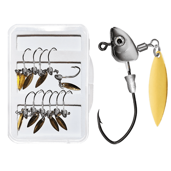 Underspin Jig Heads with Spinner Under, Perfect Fishing Jig Heads to Scout the Spot for Crappie, Trout, and Bass.