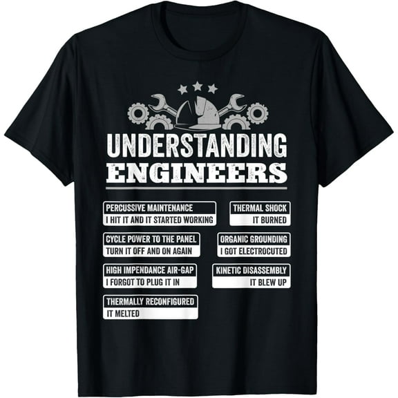 Understanding Engineers Funny Mechanical Engineering T-ShirtMen and women, Black T-shirt, size: Extra large