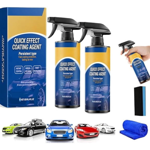 Undersunnie Car Spray, Nano Quick Coat Restore, 3-in-1 Undersunnie Car Spray Waterless Wash & Wax, Quick Effect Coating Agent for Car, UV Protection for Cars, Boats, Motorcycles (2)