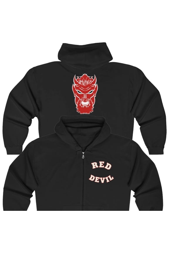 Undertaker Big Evil Red Devil Black Zipper Hoody M