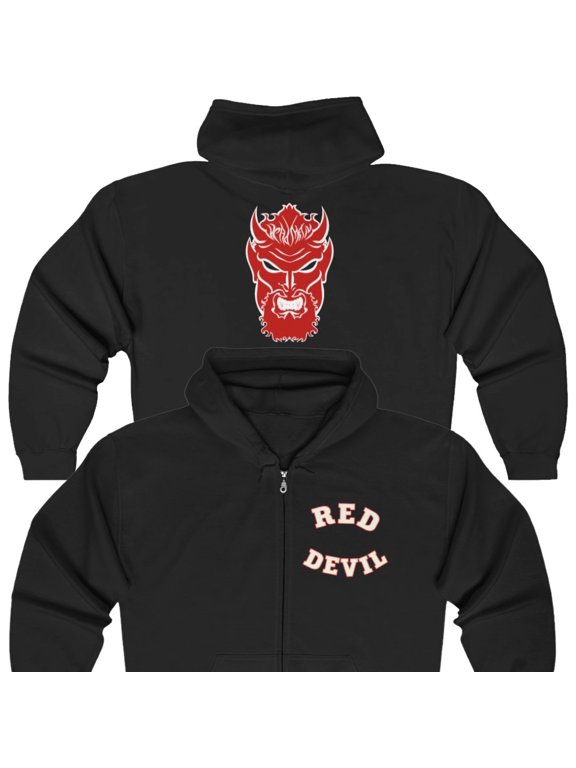 Undertaker Big Evil Red Devil Black Zipper Hoody XL