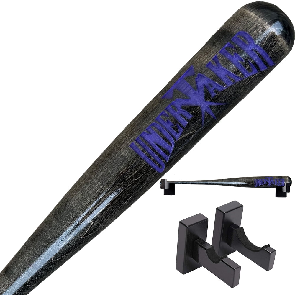 Undertaker Engraved Baseball Bat with Wall Mount