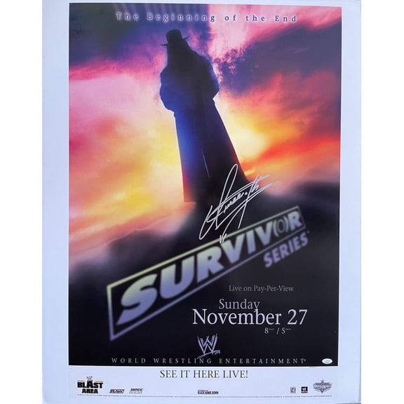 Undertaker Signed Autographed Survivor Series WWE Pay Per View Poster JSA