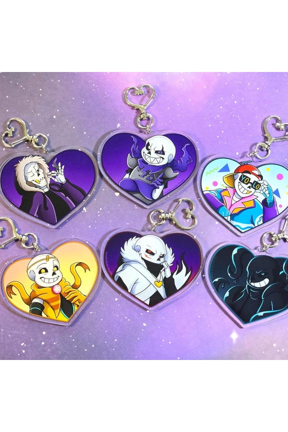 Undertale AU Character Charms - 3 Inch Acrylic Keychain - Lore Bundle (1 keychain)