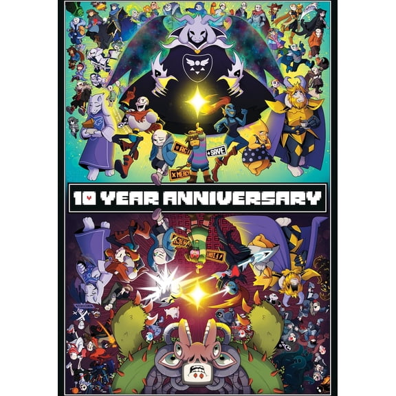 Undertale Anniversary Poster, Unframed Paper Poster 8x10in