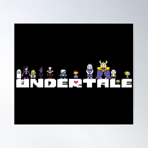 Undertale Classic Video Game Sans Retro Poster Wall Art For Living Room Bedroom , Poster Print Only