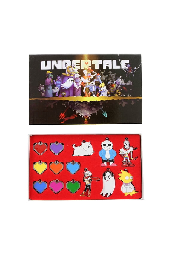 Undertale Hearts - Undertale 14 Pcs. Pendant & Keychain Set