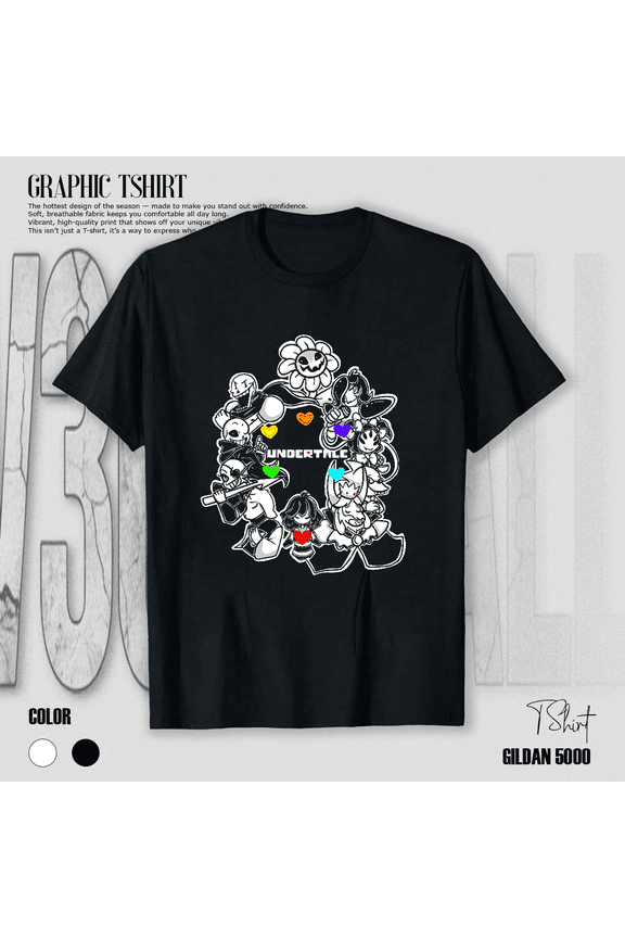Undertale Indie RPG Video Game Characters Fan Art Graphic T-Shirt V14944, for Men & Women, up to Size 5XL