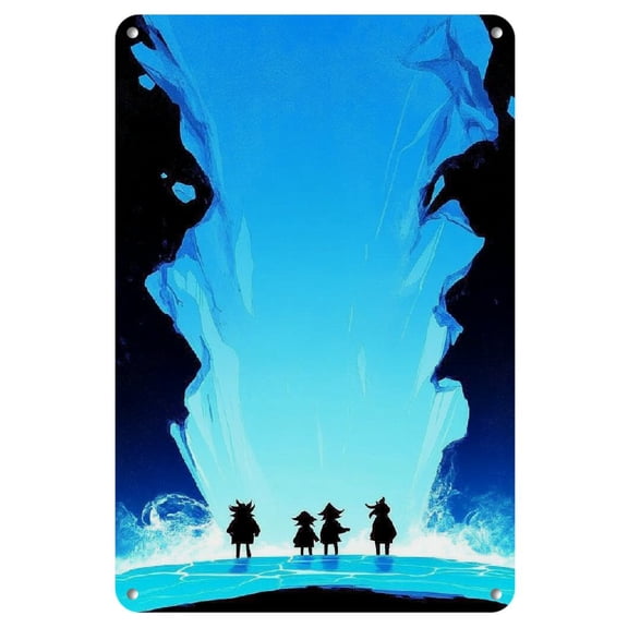 Undertale Inspired Metal Tin Sign - 8x12" Wall Art for Living Room & Cafe Decor, Available in Sky Blue, Ginger, Mixed, Pink, Black, Wall Decor, Game Art