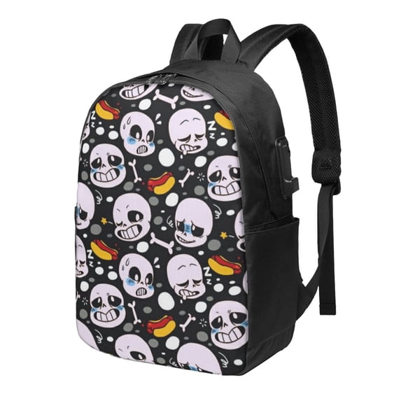 Undertale Laptop Backpack With Usb Charging Port 17 Inch Daypack Travel College School Computer Bag Bookbag