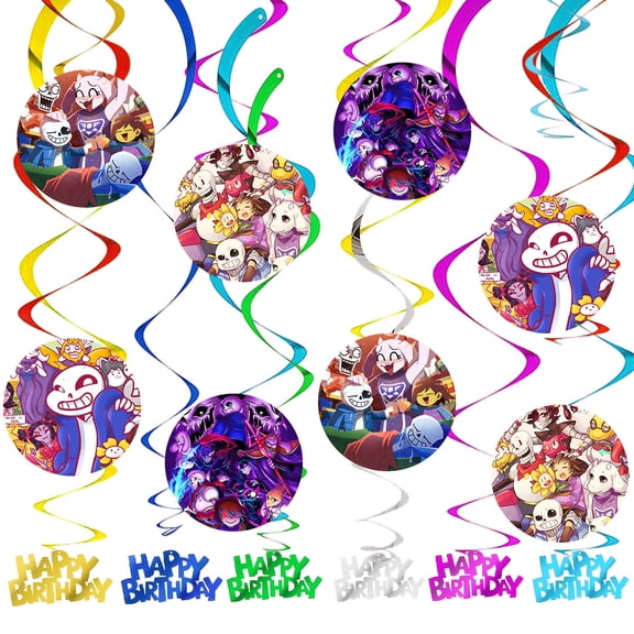Undertale Party Decorations Hanging Swirl Sign Whirls Birthday Streamer Ceiling Decor Supplies 14 pcs