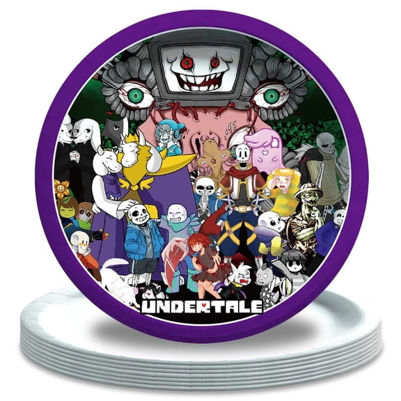 Undertale Party Decorations Tableware Plates Supplies Birthday Disposable Dinnerware