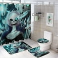 thumbnail image 1 of Undertale Sans 4PCS Bathroom Sets Shower Curtain Sets with Toilet Lid Cover, U-Shaped Mat And Bath Mat, 1 of 8