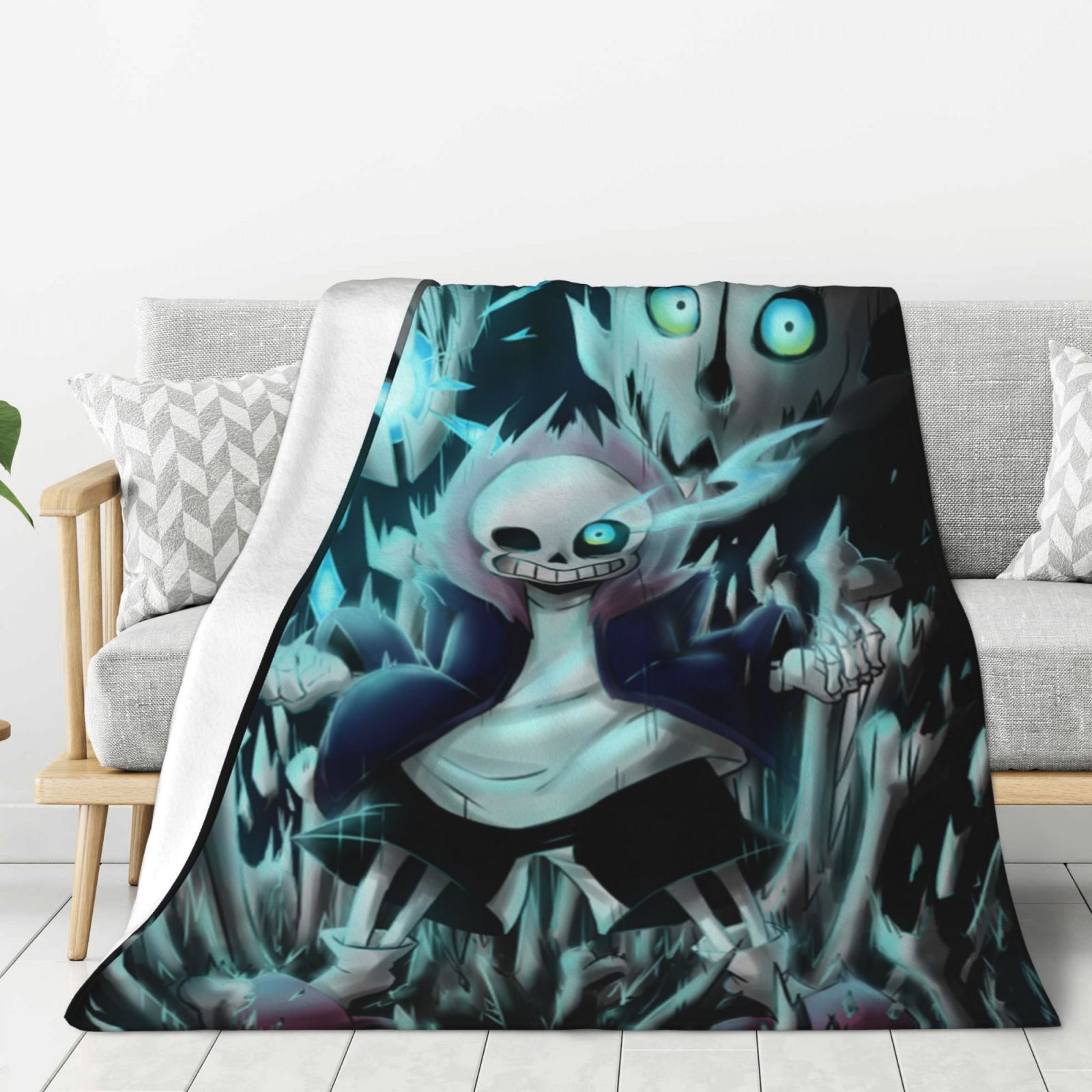 Undertale Sans Bed Blanket Thick Plush Flannel Blanket Warm Fuzzy Throw
