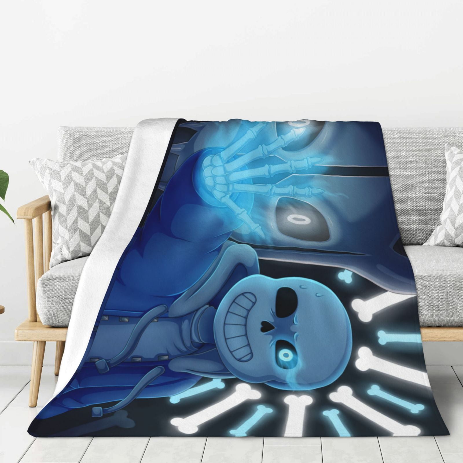 Undertale Sans Bed Blanket Thick Plush Flannel Blanket Warm Fuzzy Throw