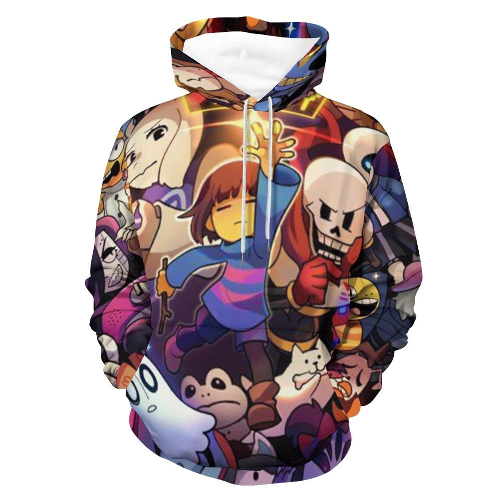 Jzcogew Undertale Sans Casual Hoodie for Men Women Active Hooded Sweatshirt Soft Warm Sweater Jackets M Adult Unisex Size Medium Black