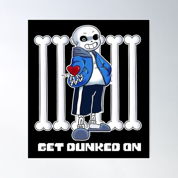 Undertale - Sans "Get Dunked On" Poster Wall Art, Modern Wall Decor For Living Room Bedroom, 8x12 UNFRAMED