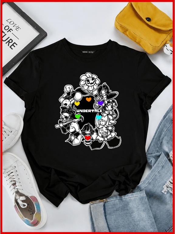 Undertale Sans Papyrus Frisk Flowey Indie RPG Gaming Cast Unisex T-Shirt V60731, S-5XL