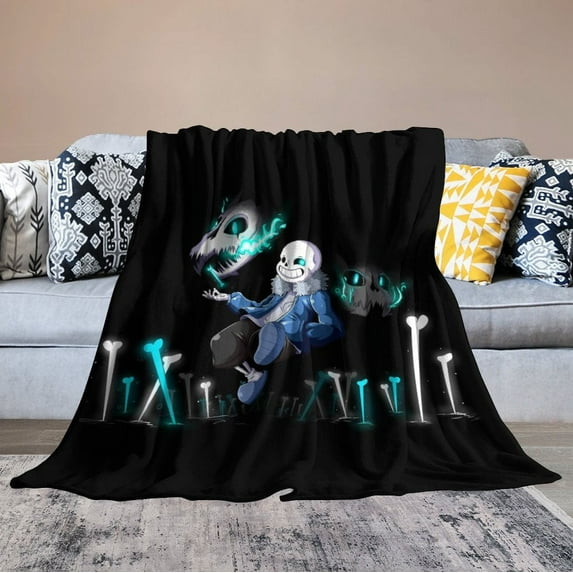 Undertale Sans Ultra-Soft Bed Blanket Anti-pilling Flannel Blanket Cozy Air Conditioning Blanket for Bedroom Living Room 50"x60"