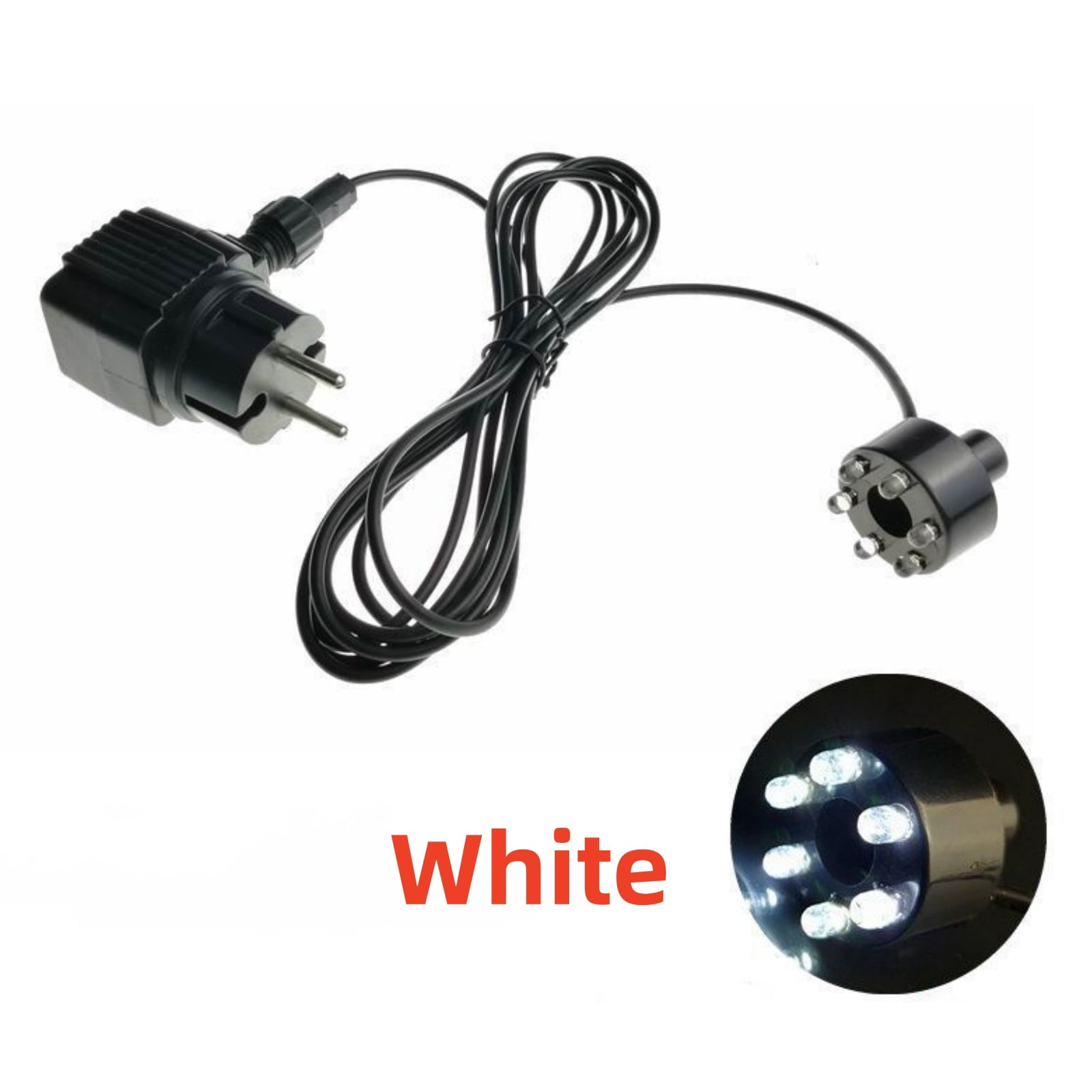 Underwater 6-LED Light Ring For Fountain Fish Pond Water Garden with AC Adapter