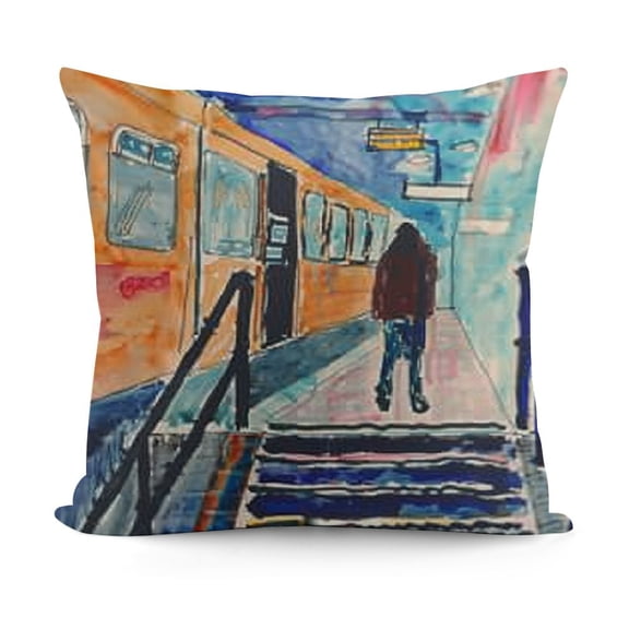 Underwater Aquarium Subway Train Floating Framed Wall Art, Design by Sebastian Grafmann