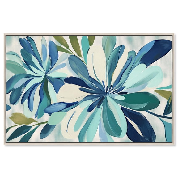 Underwater Bloom Canvas Print Pink Floral Wall Art by Art Remedy, Silver Frame, 24 x 16