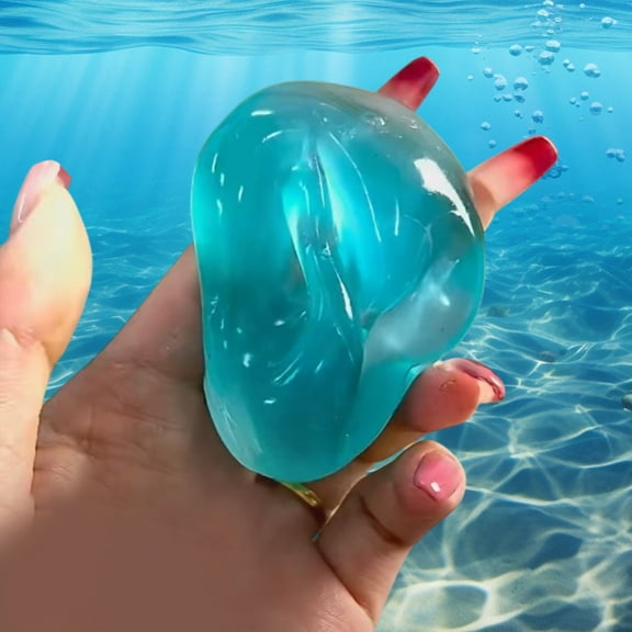 Underwater Blue Kneading Toy, Low Resilience Recovery Decompression, Soft Rubber Stress Relief, Cool Touch Summer Heat Dispelling, Fidget Sensory Play