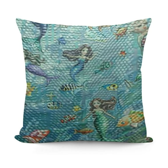 Underwater Body Pillow Cover, Pattern Mermaid Wildlife Tropical Jellyfish Goldfish Cheering Seahorse, Soft Comfortable Zippered Side Sleeper Pillow Case Multicolor