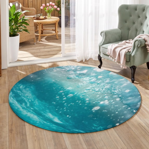 Underwater Bubbles Area Rug 3', Non-Slip Washable Round Indoor rug ...