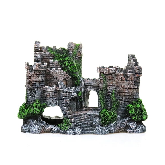 Underwater Castle Aquarium Ornament Resin Decor For Fish Tank Shelter Hiding Place For Betta Shrimp Cichlids Decorative