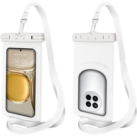 Underwater Cellphone Holder Protector - 2 Pack Large Clear Waterproof Phone Pouch IPX8 Waterproof Phone Dry Bag for iPhone 14 13 Pro Max Samsung Galaxy S23 Ultra Vacation Swimming Up to 7.2''