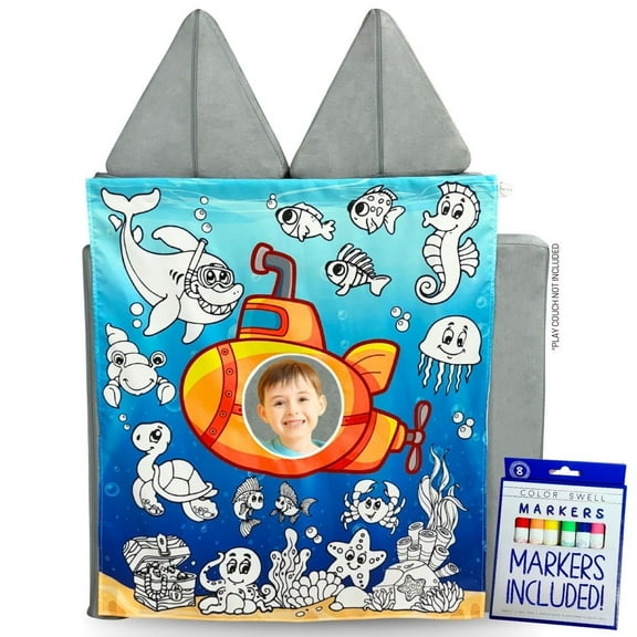 Underwater Coloring Play Panel for Kids Foam Play Couch by Couch Swag