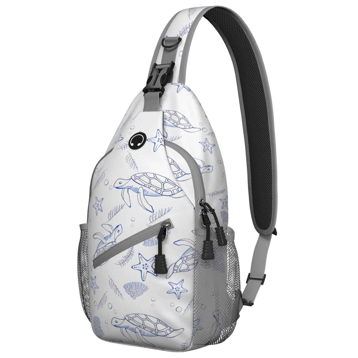 Underwater Coral Reef Daypack - Hawaiian Themed Sling Bag for Biking, Hiking & Commuting - Durable & Travel-Ready Design