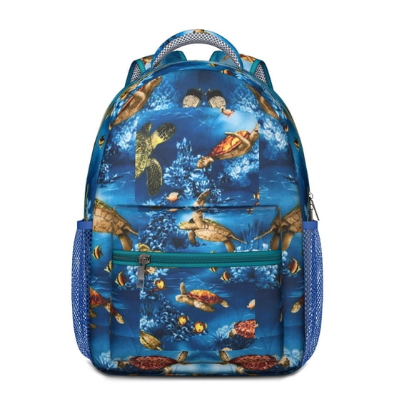 Underwater Coral Reef Themed School Backpack - Durable Waterproof Bookbag for Teens with Ergonomic Spinal Support Design