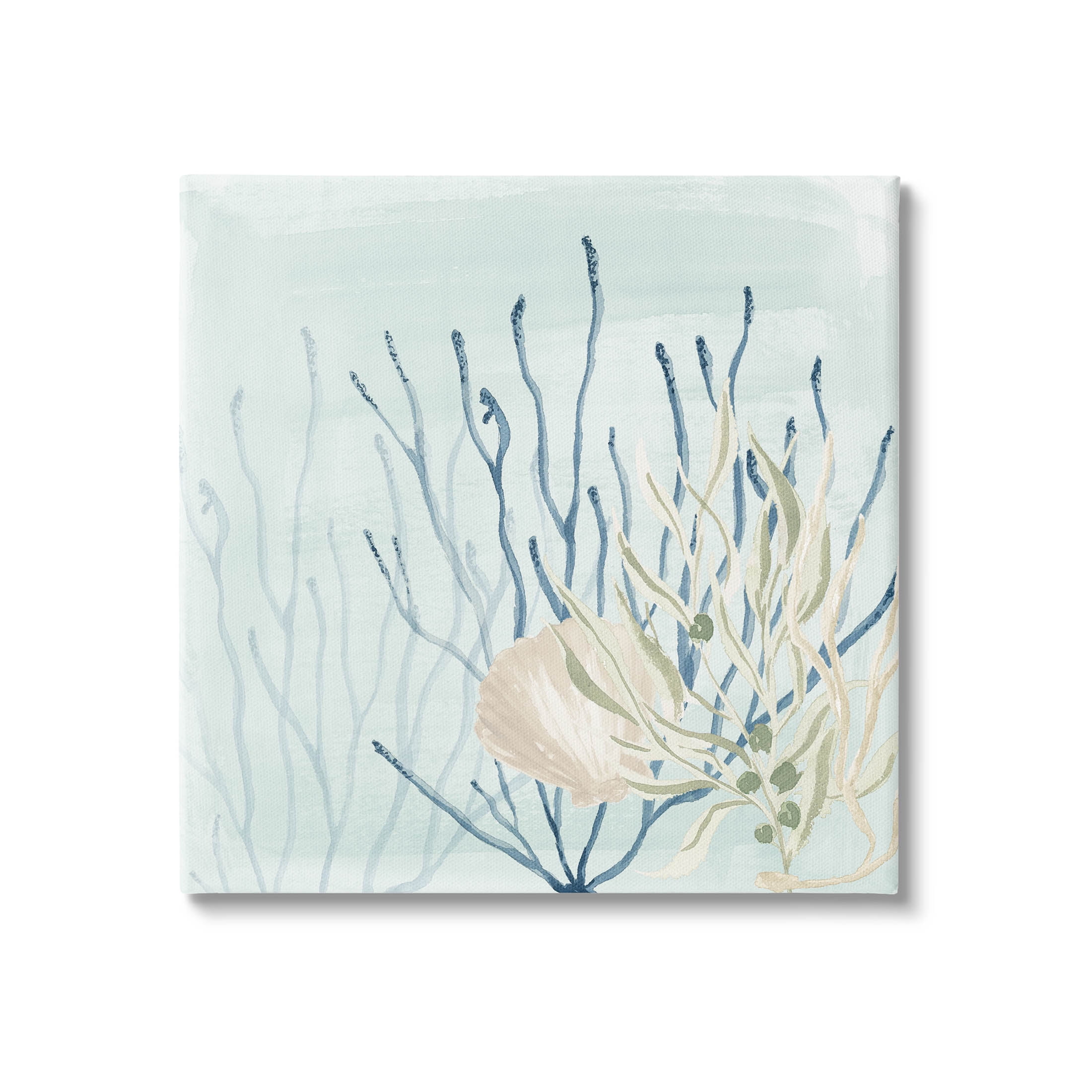 Underwater Coral Shells View Canvas Art with Wooden Frame