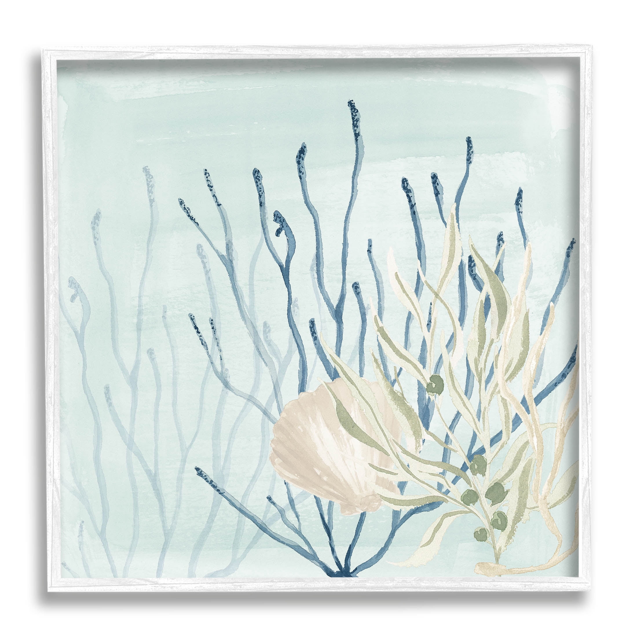 Underwater Coral Shells View Animals & Insects Graphic Art White Framed Art Print Wall Art