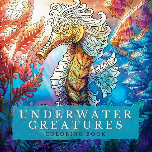 Underwater Creatures Coloring Book: Marine Depths-Dive into a World of Captivating Coloring Pages with Stunning Depictio, (Paperback)