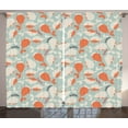 thumbnail image 1 of Ambesonne Underwater Curtains 2 Panel Set, Ocean Animal Whales, 108" x 63", Salmon Coconut Turquoise, 1 of 3