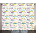 thumbnail image 1 of Underwater Curtains 2 Panels Set, Whales Abstract Baby Ocean Animals Childish Marine Doodle Pastel Modern Pattern, Window Drapes for Living Room Bedroom, 108W X 84L Inches, Multicolor, by Ambesonne, 1 of 3