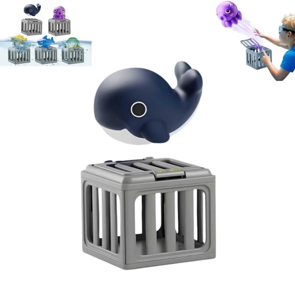 Underwater Dive Rescue Toy Pool Diving Toys Summer Water Dive Pool Set with Fish Box Floating Animals Colorful Animal Sinkies Swimming Training Party Gift for Boys Girls Ages 9-12 Bath